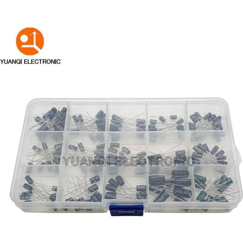 200Pcs/lot 0.1UF-220UF 15Values Aluminum Electrolytic Capacitors 16-50V mix Electrolytic capacitor Assorted kit + box