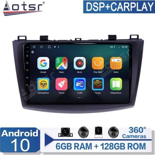 6+128G Android 10 For Mazda 3 2 2009 - 2013 Car Multimedia Player Radio GPS Navigation Auto Stereo Recorder