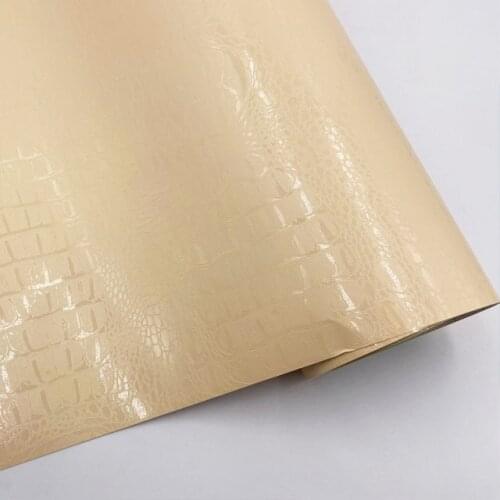 Beige Crocodile Leather Grain Texture Vinyl Car Wrap Sticker Decal Film Adhesive Sticker Interior Car Styling Covering Wrapping