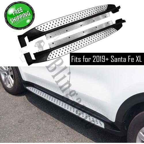 Side step fits for Hyundai Santa Fe XL 2019 2020 running board nerf bar 2Pcs left right Aluminium side step side pedal stairs