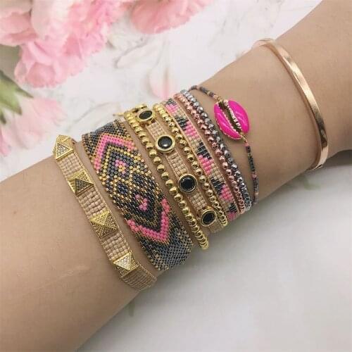 ZHONGVI Bracelets Miyuki Beading Loom Jewelry Bohemian Colorful Beaded Jewellery Friendship Pulsera Femme Braided Women Bracelet