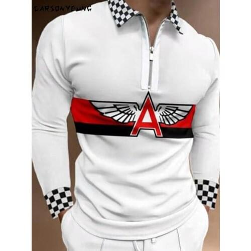CARSONYEUNG Long Sleeve Polos For Men