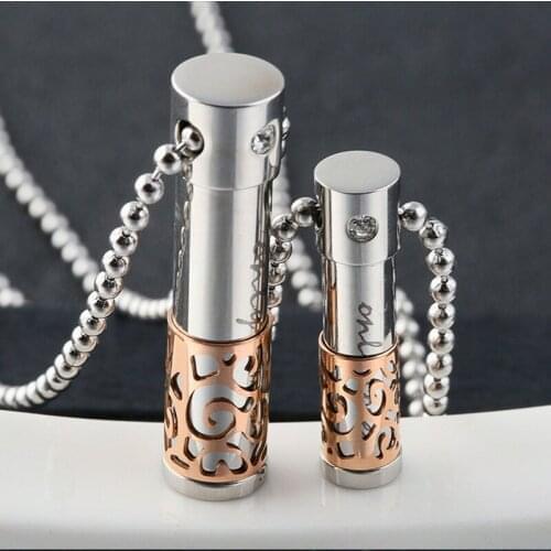 1 Pc Casual Pendant Necklace Memorial Urn Perfume Bottle Jewelry Stainless Steel Unisex Exquisite Gifts