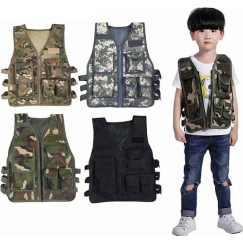 Children Adult Hunting Tactical Vest CS Game Chest Rig Plate Carrier Camouflage Military Training Combat Airsoft Vest