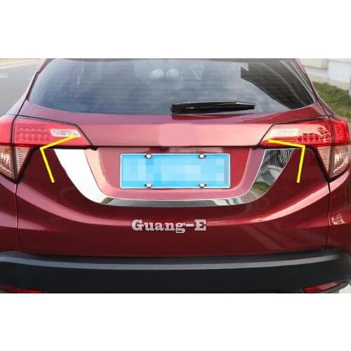 For Honda Hrv Hr-V Vezel 2019 2020 2021 Body Abs Chrome Rear Door License Tailgate Bumper Frame Plate Trim Lamp Trunk Moulding