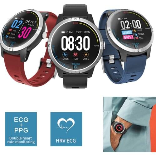 ECG PPG Heart Rate Monitor Smart Watch Bluetooth Control Handsfree Calling SMS Message Alarm Reminder For Men Women Smartphones