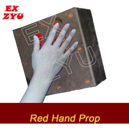 EXZYU Red Hand Box Prop real life escape room use hand to touch the red palm position to unlock suitable for various themes