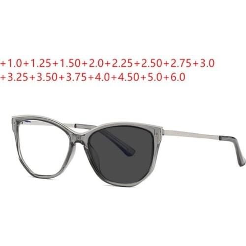 Cat Eye Photochromic Reading Glasses Men Metal Hyperopia Eyeglasses Women Presbyopic Eyewear +1.0 +1.5 +2.0 +2.5 +3.0 To +4.0