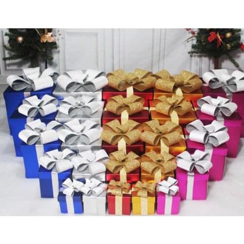 Large bowknot square gift box Christmas birthday wedding party decoration favors boxes 30X30X30cm festival holiday gift wrapping