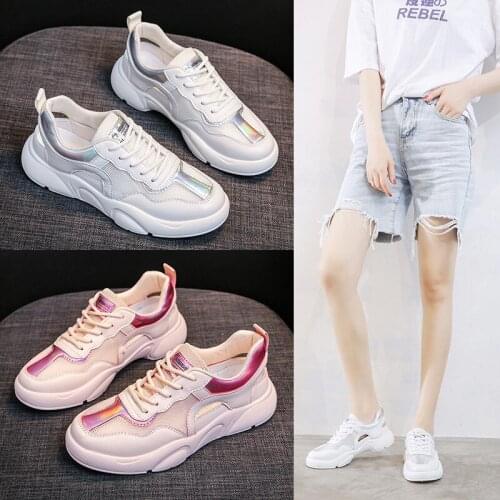 Thick-soled Hollow Breathable Sneakers Flat Heel Comfortable Soft Shallow Mouth Summer Fashion All-match Womens Footwear