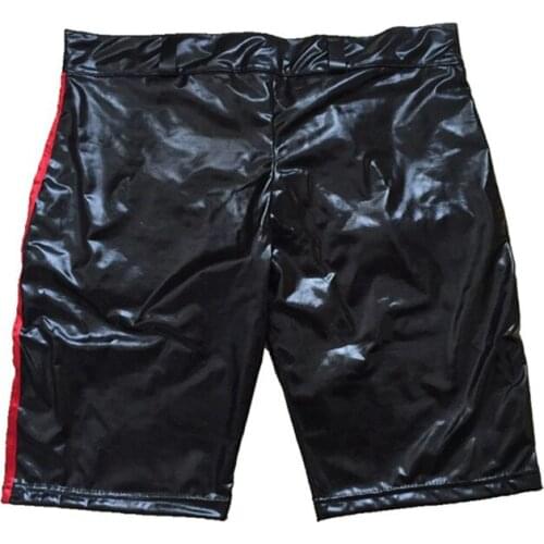 Wetlook Faux Leather Open Crotch hot pants Sexy lingerie pvc pants latex leggings Clubwear Men Erotic gay fetish pole dance Wear