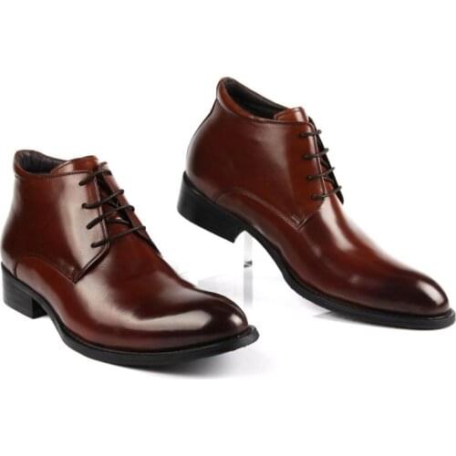 Men Wool Lining Warm Winter Boots Lace Up Office Work Safety Shoes Botas Top Quality New Genuine Leather Business Man Footwear