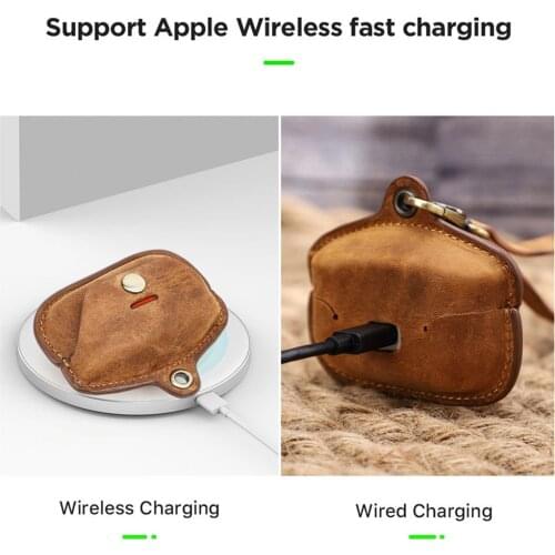 Sony wf-1000xm4 earphones are suitable for Crazy Horse cowhide leather storage bag earphone shell protective cover