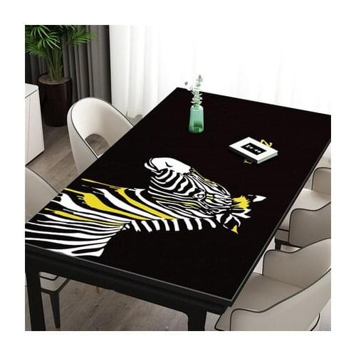 Nordic Zebra Pattern Abstract Stylish Leather Tablecloth Simple Kitchen Restaurant Table Mat Table Cloth PVC Table Mat