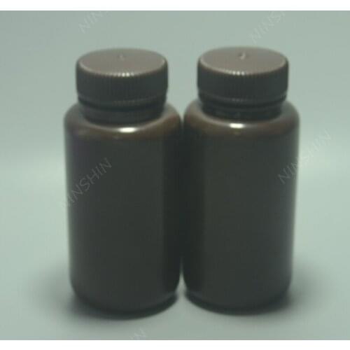 New Brown Plastic Bottole ,Wide Mouth,250ML Armber PET Reagent Bottle,Lab Reagent Bottle,Heavy Wall, Lab Plastic Ware,2PCS/LOT