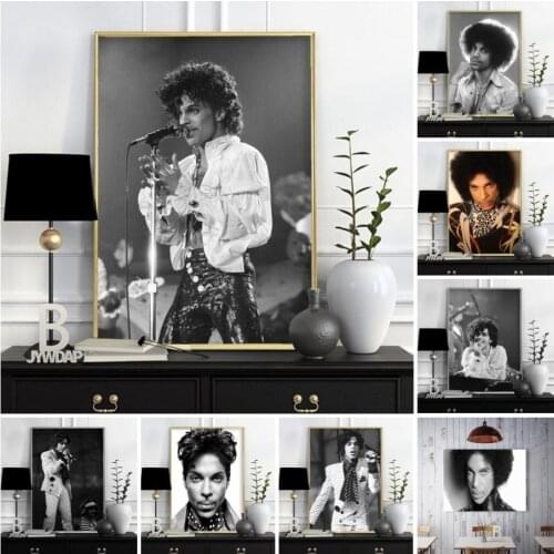 Prince Rogers Nelson Poster Black White Rock Music Singer Star Art Painting Canvas Wall Pictures For Living Room Home Decor