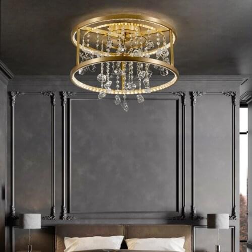 All-copper crystal ceiling lamp light luxury light in the bedroom model room modern atmosphere luxury designer high-grade bright