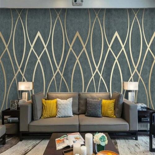Custom Mural Wallpaper Abstract Lines Background Wall Painting