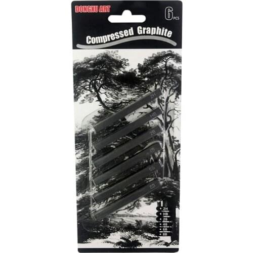 Professional 6x Compressed Square Sticks Charcoal Pencils for Sketching Shading K5DB