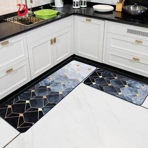 Bubble Kiss Nordic Style Geometric Balcony Kitchen Mat Non-Slip Hallway Marble Pattern Carpets for Living Room Waterproof Rugs