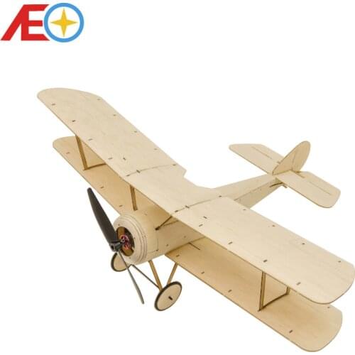 K6 RC Plane Micro Mini Sopwith Pup Balsa Wood 378mm Wingspan Biplane Warbird Aircraft Kit with Brushless Power System