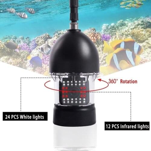 SYANSPAN Rotate by 360 Degree 50M Fish Finder 9" Touch Screen Monitor Fishfinder Video Camera HD Underwater Ice Fishing 36 LEDs