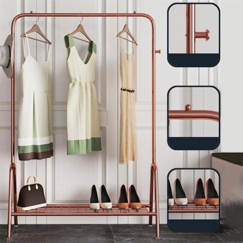 Nordic Wrought Iron Living Room Restaurant Coat Stands for Bedroom Cafe Clothes Hanger Rack Simple Dormitory Homestay Shoe Shelf