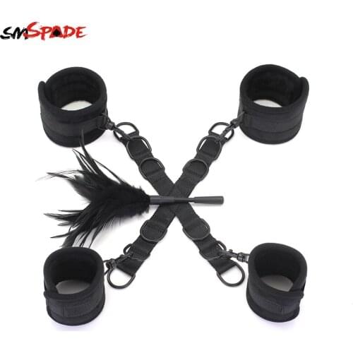 Smspade bondage restraints Sex Game Handcuffs & Ankle Cuffs Feather Whip Spanking Slave Sex Shop Adult Games bdsm Sex Handcuffs