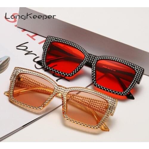 Diamond Square Sunglasses Women Luxury Brand Crystal Sun Glasses Female Shades Vintage Punk Eyewear Eyeglasses zonnebril dames