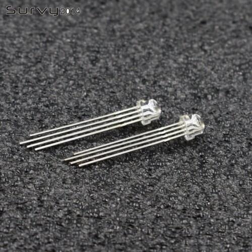 20/50/100PCS F5 Round LED 5mm Straw Hat RGB Common Anode Clear