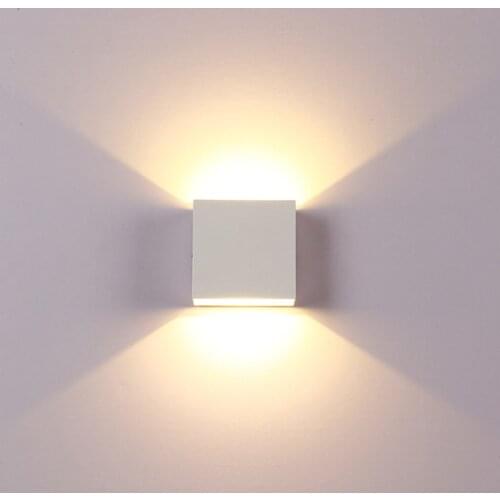Modern 6W Square Aluminum LED Wall Light AC 85-265V Home Garden Bath Front Mirror Corridor Light Bedside Wall Lamp