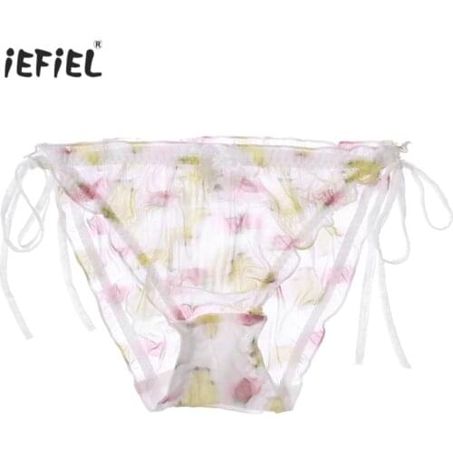 Summer Sexy Exotic Panties Women Girls Transparent See-through Mesh Briefs Underpants Low Waist Briefs Sissy Panties Underwear