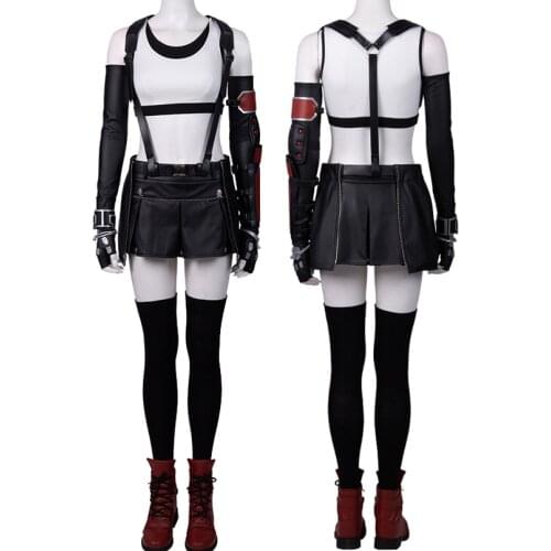 Adult Women Final Fantasy VII Remake cosplay Suits Costume Tifa Halloween Party Suit Custom