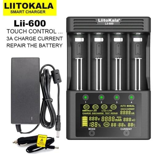 Hot LiitoKala Lii-PD4 Lii-S6 Lii-S8 Lii-600 battery Charger for 18650 26650 21700 AA AAA 3.7V/3.2V/1.2V/ lithium NiMH battery