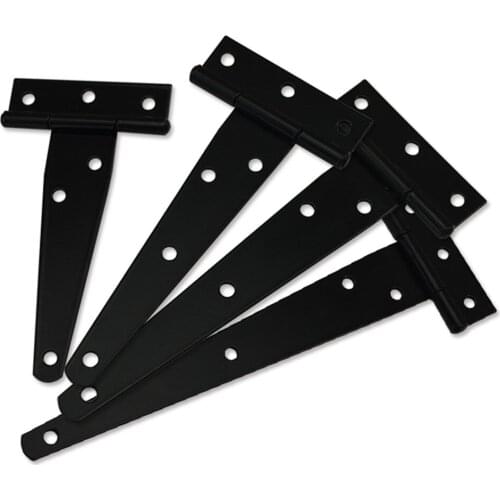 Iron Tee Hinge Black T hinges Cabinet Hinge Garden Shed 4-8inch Wooden Door Gate for Light Gates Doors Furniture Hardware