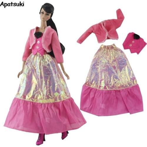 1 Set Doll Clothes Pink Top & Skirt Fashion Outfits For Barbie Dress For Barbie Dollhouse 1/6 Dolls Accessories Children DIY Toy
