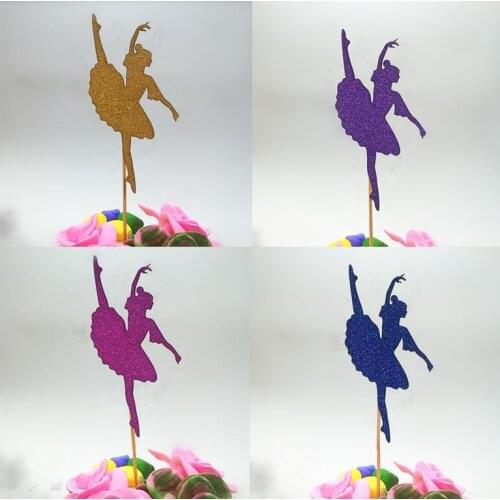 1pc Multi Colors Birthday Cake Flag Topper Dancing Girl Flags For Wedding Birthday Party Cake Baking Decoration Supplies