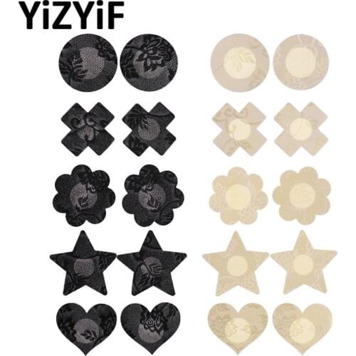 10 Pairs Nipple Cover Women Lace Disposable Petals Pasties Nipple stickers Self-Adhesive Breast Nipple Cover Stickers Invisible