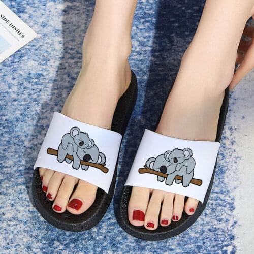 2021 Women Summer Slippers Kawaii Koala Animal Pattern Fashion home indoor slippers Outdoor Indoor Home Non-slip Slides
