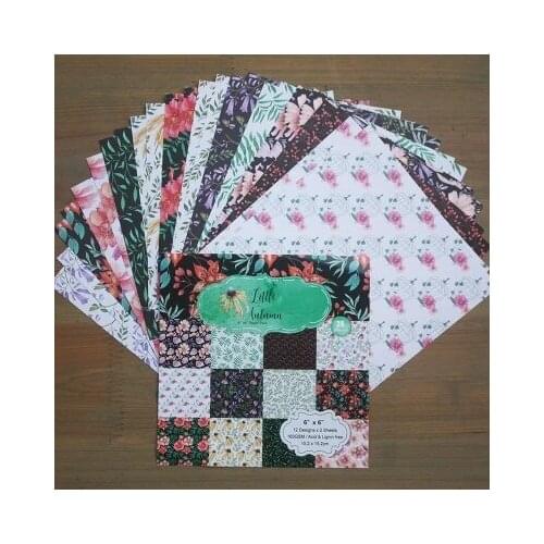 6 inch24 Sheets Little Autumn Scrapbook Paper Origami Art Background Paper DIY Card Making Home deco gift arts and crafts