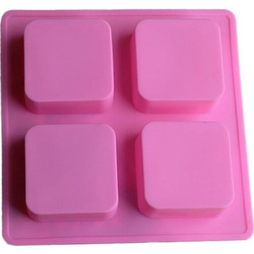 Baking Accessories Cake Decorating Tools Soap Molds Silicone Cookie Cupcake Mould Square 4 Cavity Food Grade Kitchen Gadgets