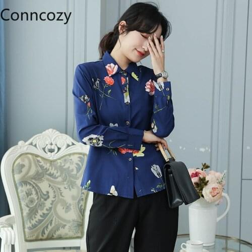 Женские синие рубашки Conncozy China At AliExpress