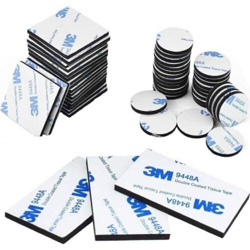 60pcs Double Sided Foam Tape Strong Pad Mounting Black Self-Adhesive Tape Include Square Round Rectangular for Picture Panels