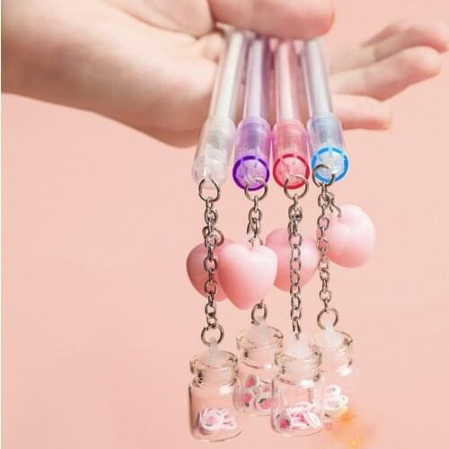 1 Piece Lytwtws Soft Peach Fruit Pendant Toy Gel Pen School Officel Supplies Stationery Cute Kawaii Creative Lovely Sweet Pens