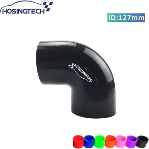 HOSINGTECH-brand quality factory price 5" 127mm 4ply black 90degree silicone elbow turbo connector hose