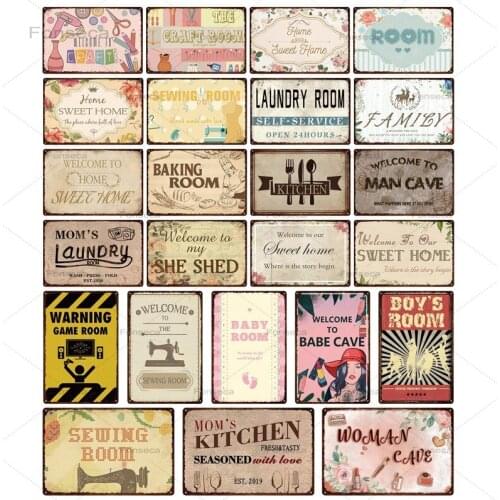 Family Indicator Metal Poster Plaque Vintage Metal Sign Tin Sign Wall Decor for Kitchen Room Garage Modern Home Iron Painting