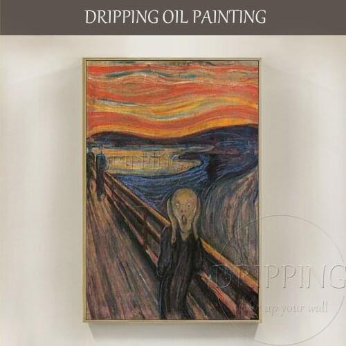 China Artist Hand-painted High Quality Famous Artwork Scream Oil Painting on Canvas Edvard Munch Oil Painting Scream Painting