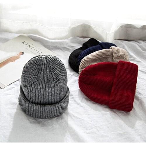Hot Selling Hats For Women Autumn Winter Hats Dome Soft Knitting Windproof Unisex Men Cap Female Cover Head Cap Beanie Hats