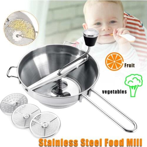 Stainless Steel Food Mill Metal Vegetable/Carrot/Tomato/Potato/Rice Mixer Maker Film can be Exchanged 19x20x30cm Kitchen Tools