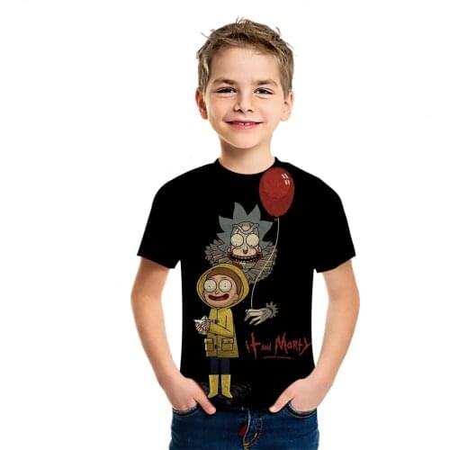 2021 Summer New Boys And Girls T-Shirt Anime Rick And Morty3d Printing Casual Versatile Childrens Short Sleeve Middle East Top